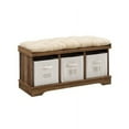 thumbnail image 2 of Woven Paths Storage & Tufted Bench, Reclaimed Barnwood, 2 of 10