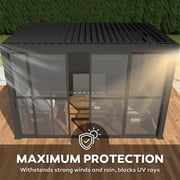 Mirador 111S Outdoor Pergola Aluminum Sliding PC Door w/Handle 13 Side, 4 Panels, Dark Grey(Not Pergola)