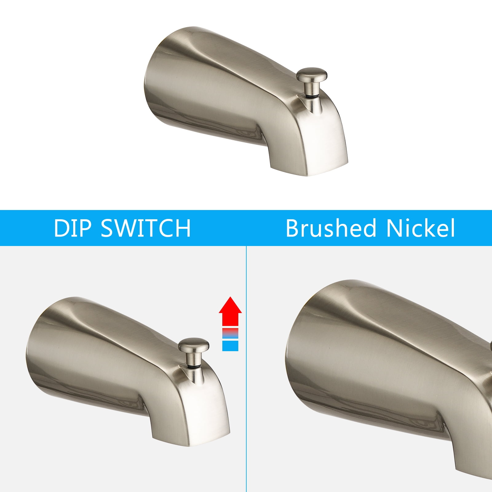 Shower Head，Shower System with Tub Spout Rain Shower Tub Set, High Pressure Dual 2 in 1 Shower Combo Faucet with Valve,Brushed Nickel