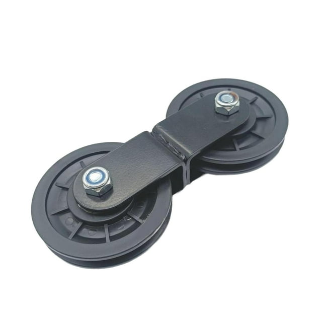 Accesorios de polea doble Sistema de polea de levantamiento de pesas resistente Rodillo de fijación Polea de 90 mm
