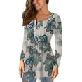thumbnail image 4 of VERABENDI Women's Plus Size Tops Blouses Long Sleeve Button Up V-neck Tunic Shirts, M-4XL, 4 of 6