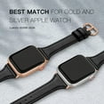 thumbnail image 5 of SWEES Leather Band Compatible for Apple Watch 38mm 40mm 41mm, Slim Thin Dressy Elegant Genuine Leather Strap Compatible for iWatch Series 8, 7, 6, 5, 4, 3, 2, 1, SE, Sport& Edition Women, Black, 5 of 5