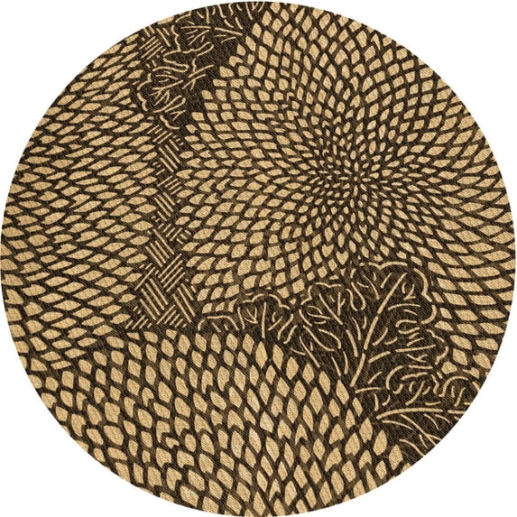 Ahgly Company Machine Washable Indoor Round Transitional Night Red Area Rugs, 3' Round