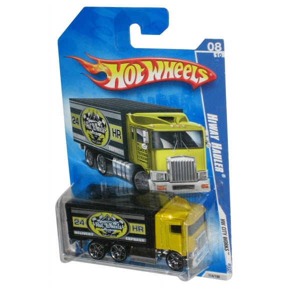 Hot Wheels HW City Works 08/10 '09 Black & Yellow Hiway Hauler Toy Truck 114/190
