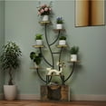 thumbnail image 2 of Craftian Indoor Plant Stand with Grow Lights, 63" Multiple Pots Metal Flower Stands Plant Shelf with Cat Litter Box, 2 of 10