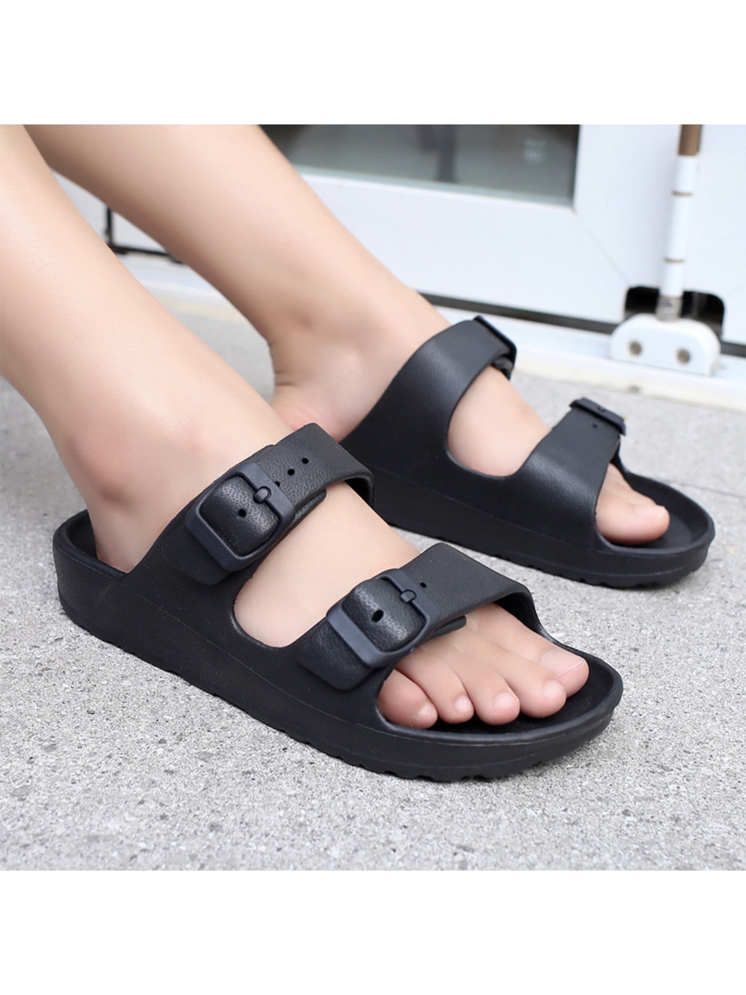 ladies buckle sliders