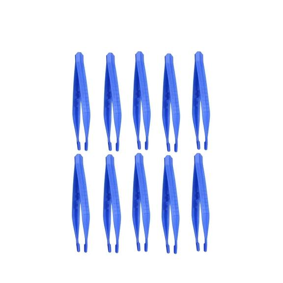 Disposable tongs, Cooking tongs Tweezers, 10X Plastic, Small tongs for Appetizers, Small Serving tongs, Food Handling, Party Gathering, Blue, 10 Pc