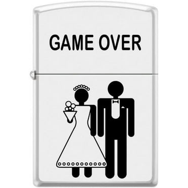 Zippo Lighter-Game Over White Matte Windproof Lighter #Z5439