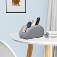 thumbnail image 5 of Fintie Remote Control Holder for Table, Vegan Leather TV Remote Desk Caddy, 5 Compartments Desktop Organizer for TV Remotes, Media Controllers, Office Supplies (Metallic Gray), 5 of 8