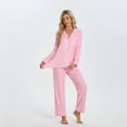 thumbnail image 4 of Womenp pajama set， Milk Silk Leopard Print Long Sleeve Pajama Set for women, 4 of 5