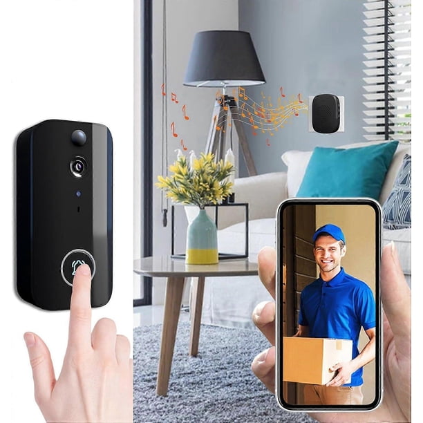 Video Doorbell with Chime - HD Night Vision Smart Doorbell with PIR Sensor, 38 Ringtones, Rechargeable Anti-Theft Security Doorbell