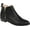 Black, variant on Journee Womens Ellis Inside Zip Stacked Heel Booties, Widths Available