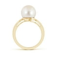 thumbnail image 2 of Angara Solitaire Freshwater Cultured Pearl Bypass Ring in 14K Yellow Gold for Women | June Birthstone Jewelry for Her, 2 of 10