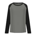 thumbnail image 5 of Fanxing Baseball Shirts for Women Crewneck Raglan Long Sleeve Tops Summer Casual T Shirts Colorblock Graphic Tees Gray,M, 5 of 8