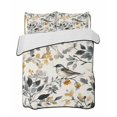 thumbnail image 2 of Quilts Full Size, Vintage Botanical Soft Comforter Bedding Set for Bed, Yellow Grey Spring Floral Birds Lightweight Quilted Bedspread with Pillow Cover(2 Pieces) for All Season, 78x90 Inch, 2 of 6