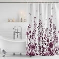 thumbnail image 3 of Red Botanical Shower Curtain, Waterproof Shower Curtains for Bathroom, Dragonfly Flower Leaf Retro Chinese Washable Fabric Bathtub Curtain Set Bath Decor with 12 Hooks Stall 36"x72", 3 of 8