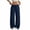 Navy Pant, variant on Kvture Women's Casual Linen Wide Leg Pants Flowy Drawstring High Waist Palazzo Beach Vacation Trouser Blue Pant M
