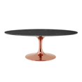 thumbnail image 2 of Lippa 48" Oval Artificial Marble Coffee Table Rose Black, 2 of 3