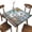 Daisy Flower Wood Grain Art, variant on Elastic Edge Square Fitted Tablecloth, Daisy Flower Wood Grain Art Polyester Table Cover, for Outdoor Picnic Camping and Indoor Kitchen Dining Party, Fit for 32" x 32" Square Table