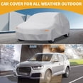 thumbnail image 2 of Unique Bargains 1 Pc Universal Car Cover Waterproof All Weather Automotive Outdoor Anti-UV Sun Rain Protection Full Exterior Cover Aluminum Film Silver Tone Fit for Hatchback Length 165" to 177", 2 of 6