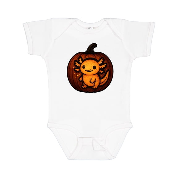 Inktastic Halloween Axolotl Pumpkin Boys or Girls Baby Bodysuit