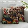 thumbnail image 3 of Creowell Happy Thanksgiving Home Decorative Throw Pillow Case Thanksgiving Turkey&nbsp;Print Cushion Cover Home Sofa Bedding Decor (Turkey), 3 of 5