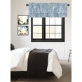 thumbnail image 3 of Kitchen Valances for Window, Ocean Undersea Coral Seaweed Light Filtering Rod Pocket Valance Curtain, Watercolor Marine Life on Blue Short Curtains Window Topper for Bedroom 42x18in, 3 of 7