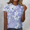 thumbnail image 1 of Fiudx Ofertas Flash Artículos En Oferta Camiseta de Manga Corta con Cuello Redondo y Estampado Informal para Mujer, 1 of 4