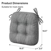 Shinnwa Chair Cushions 3.5 Thick Tufted Memory Foam Kitchen Chair Cushions Set of 4 Dual-layer Indoor Seat Cushions, 16.5 X 16.5, Non-Slip, Gray
