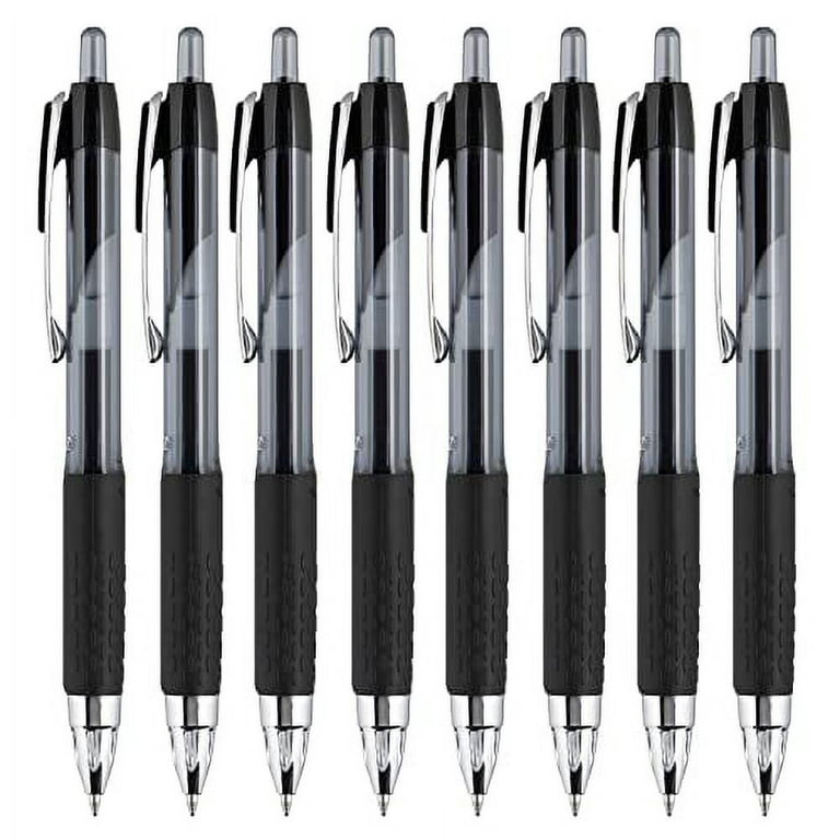 Black Retractable Gel Pens 8 Pack with Medium Points, Uni-Ball 207 Signo  Click Pens are Fraud Proof and the Best Office Pens, Nursing Pens, Business