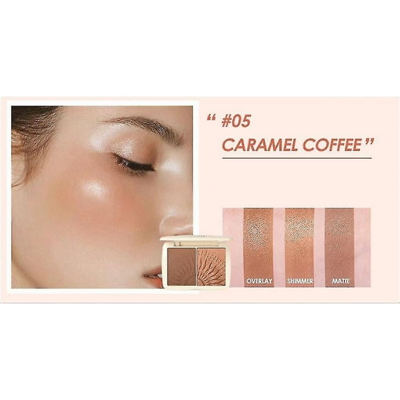 Colorete en polvo HUOGUO: coloretes bronceadores suaves y pigmentados