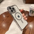 thumbnail image 5 of for iPhone 14 Pro Max Case Magnetic Glitter Full Camera Len Protector[Compatible with MagSafe] Clear Diamond Rhinestone Shockproof Cute Crystal Bling Case for 14 Pro Max 6.7''-Silver, 5 of 13