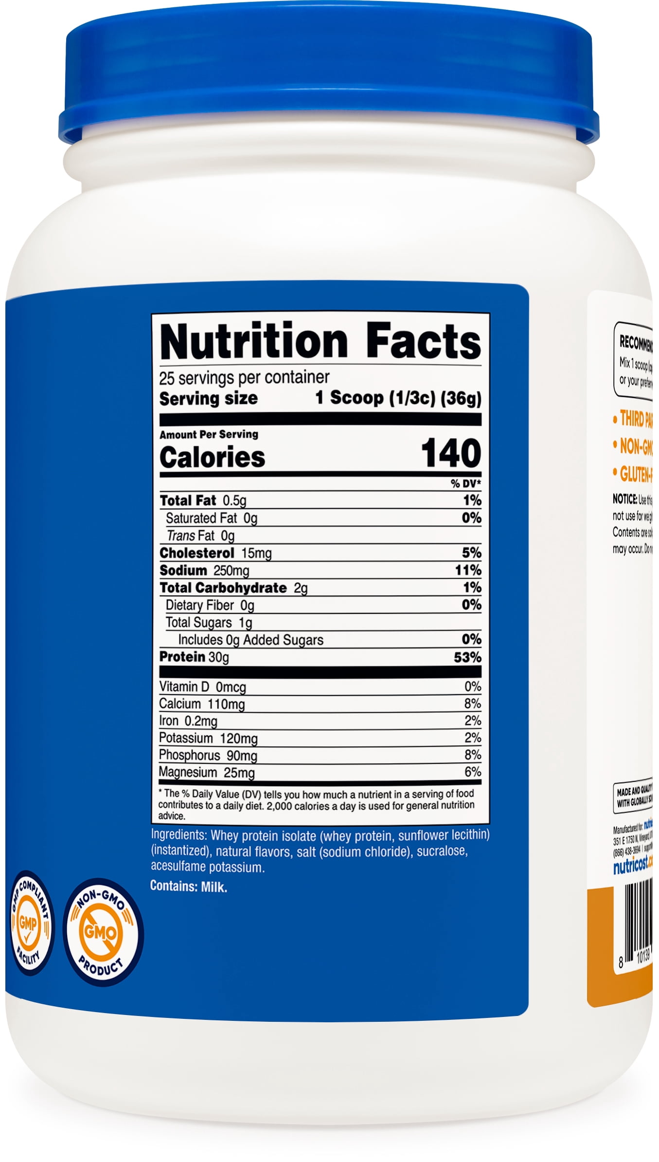 Nutricost Whey Protein Isolate Powder (Salted Caramel) 2LBS