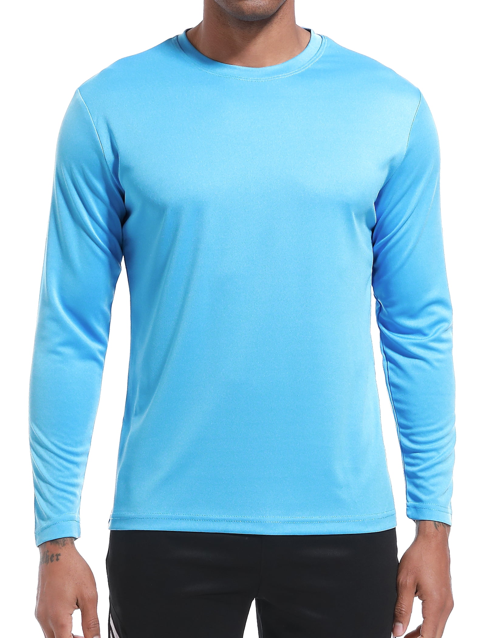 5 Pack Long Sleeve Shirts for Men Moisture Wicking Upf Spf Sun Protection Tee Shirts Workout T Shirts,XL