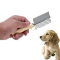 thumbnail image 2 of Flmtop Pet Dog Cat Double Side Metal Row Teeth Brush Massaging Grooming Hair Comb Rake, 2 of 6