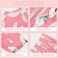 thumbnail image 7 of DIXRUYEE Fleece Pajama Set Loose Style Elastic Waist Pockets Kawaii Bunny Pink Paradise Cute Pattern, 7 of 7