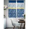 thumbnail image 4 of Blue Yellow Sheer Curtains 63 Inch Length 2 Panels Set, Botanical Floral Motifs Wildflower Striped Voile Window Treatment Rod Pocket Curtains Sheers Drapes for Bedroom/Living Room/Kitchen 52x"63"x2, 4 of 7