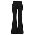 thumbnail image 6 of Karymi Women's Shorts High Waist Multi Button Flare Jeans, Button Fly Belt Loops Full Length Bootcut Denim Trousers, Square Patch Front Pockets Jeans for Women, 6 of 6