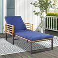 thumbnail image 2 of Costway Patio Cushioned Chaise Lounge Chair Adjustable Reclining Lounger Navy 800 lbs Navy, 2 of 10