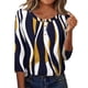 thumbnail image 3 of TaTaai 3/4 Sleeve T-Shirt Skin-Friendly Lightweight Women's Fashion Printed Button Round Neck Loose Casual All Occasion Daily Wear Top Gift, 3 of 7