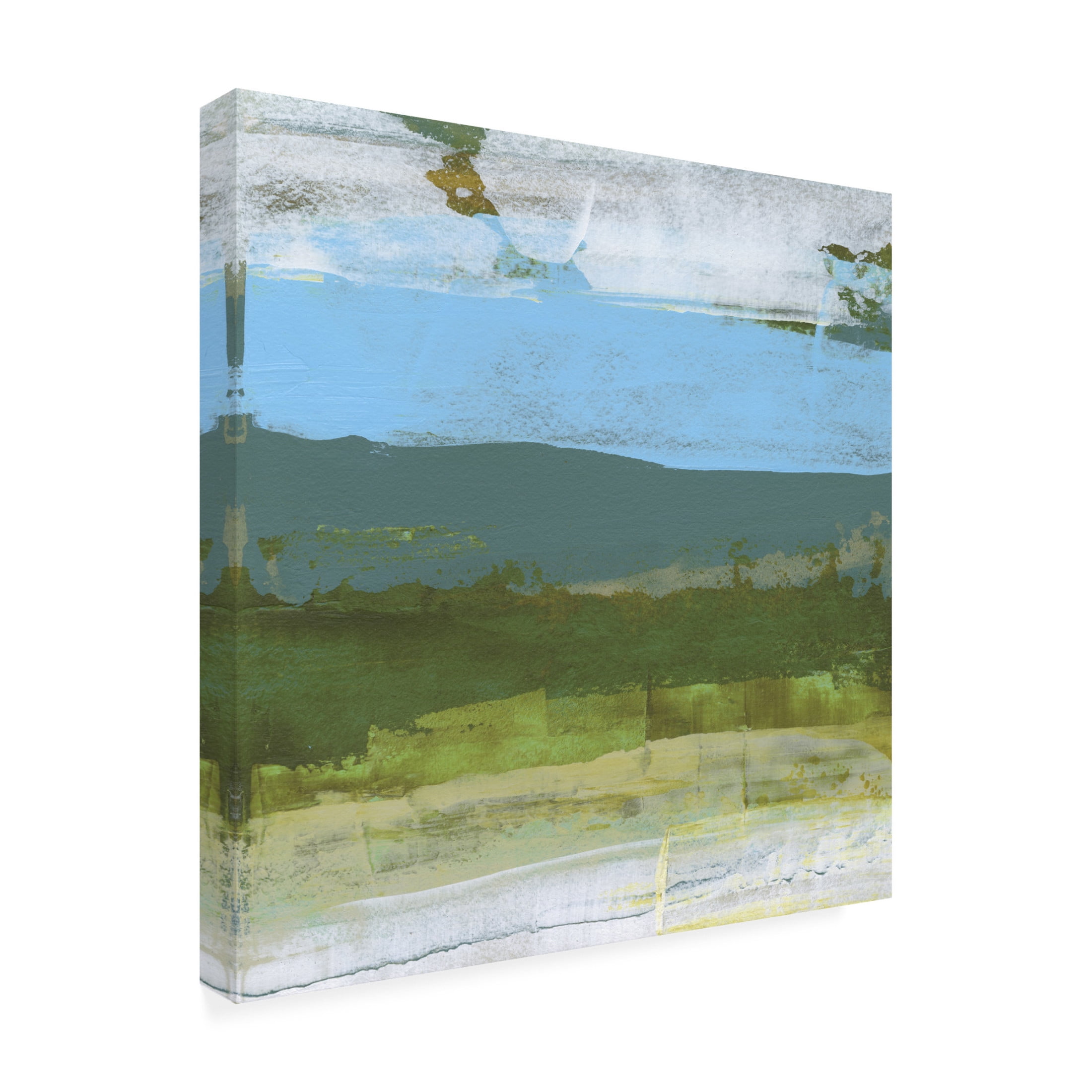 Trademark Fine Art Sharon Gordon  Green Abstract Fields II Canvas Wall Art