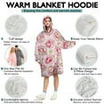 thumbnail image 5 of Wearable Oversized Blanket,Strawberry Princess Pattern Wearable Blanket Hoodie for Adults,Cozy Hooded Blankets with Super Pockets,Super Warm Fuzzy Pullover for Women & Men, 5 of 6