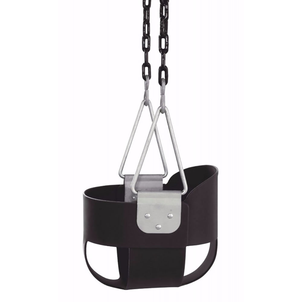 Machrus Swingan High Back, Full Bucket Toddler & Baby Swing with Vinyl Coated Chain - Fully Assembled - Black