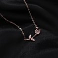 thumbnail image 2 of Collar de plata 925 con patrón de flores, cadena de clavícula decorativa para clavícula para mujeres y niñas, plata 925 de oro rosa, 2 of 5