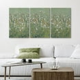 thumbnail image 2 of PixonSign Canvas Print Wall Art Set Emerald Green Monet White Flower Field Nature Wilderness Illustrations Modern Art Decorative Floral Botanical Minimal Calm/Relax/Cozy for Bedroom - 16"x24"x3, 2 of 5
