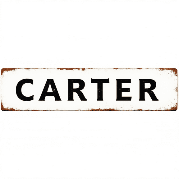 Decorative Tin Sign - 16*4 Inch "CARTER" Personalized Design for Bedroom, Office, Garage - Vintage Metal Sign, Ideal for Street Signs for Bedroom, Unique Wall Decor, Cool Posters