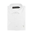 thumbnail image 2 of Men’s Classic Collared Short Sleeve Embroidered Logo Solid Button Down Shirt (White, S), 2 of 2