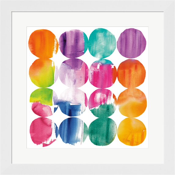 Great Art Now Spring Dots Crop with White Border by Elyse DeNeige Framed Wall Art 20"W x 20"H