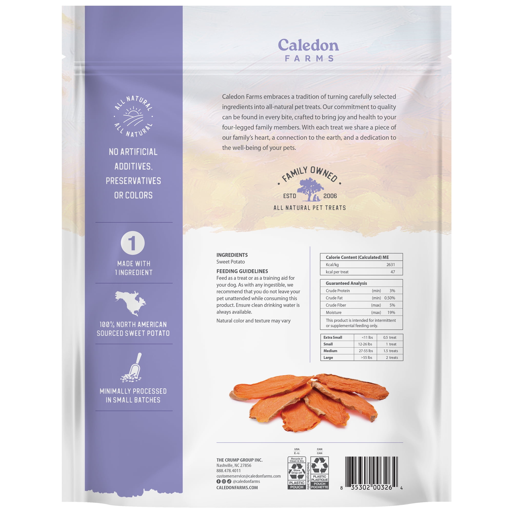 Caledon Farms Value Pack Sweet Potato Chews 28oz, Dog Treats