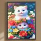 thumbnail image 1 of Cuadros Decorativos 5D bricolaje taladro redondo completo diamante pintura gato Kit decoración del hogar arte artesanía (6) Wdftyju embutido en tela, 1 of 1